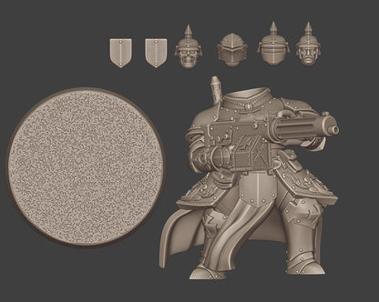 Heavy Mechanic Infantry - 3D printed Grimdark Miniature
