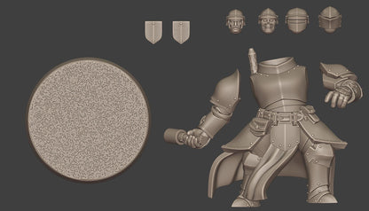 Heavy Mechanic Infantry - 3D printed Grimdark Miniature