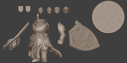 Heavy Mechanic Infantry - 3D printed Grimdark Miniature