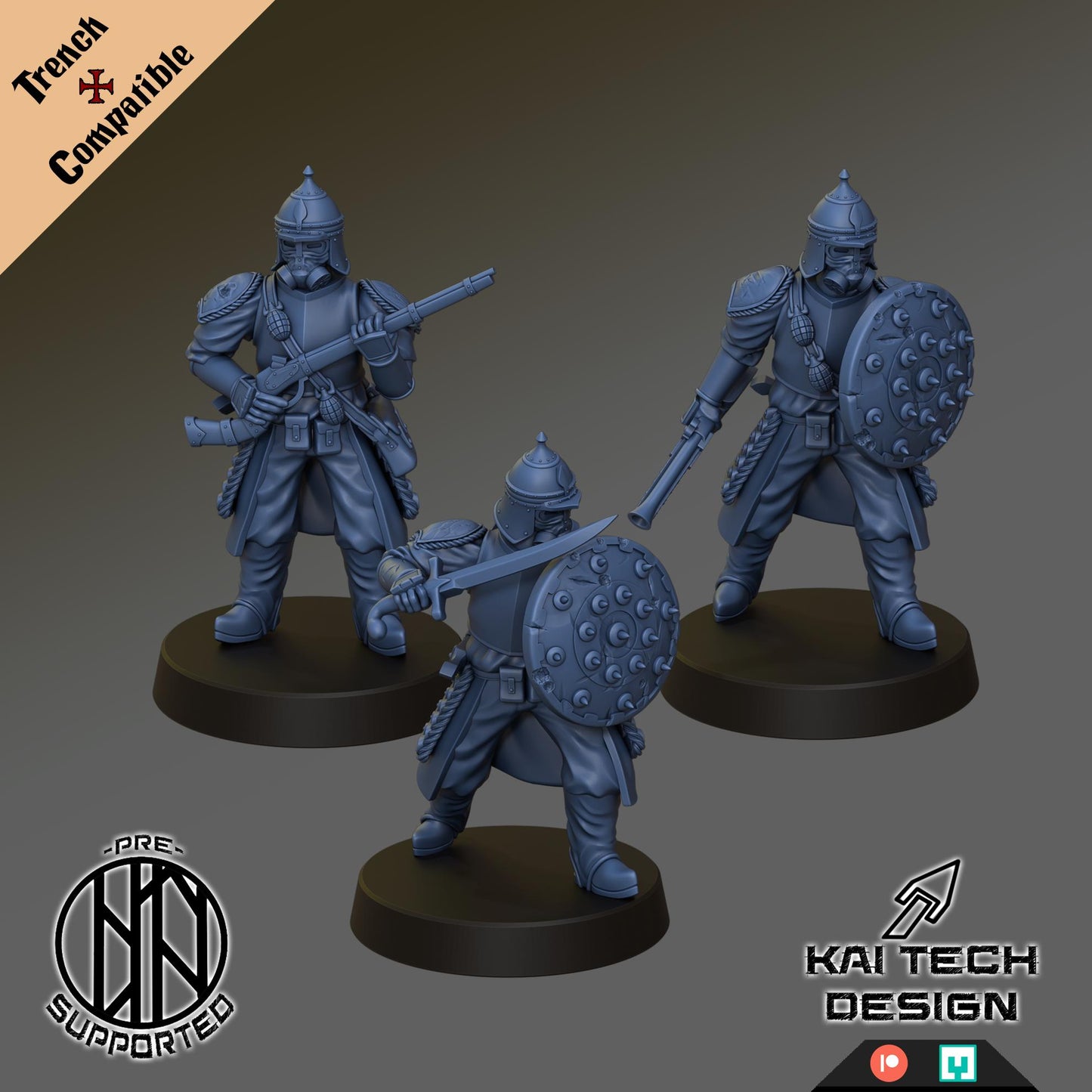 The Emirates warband - 3D printed miniature  - Wargaming - Trench Grimdark