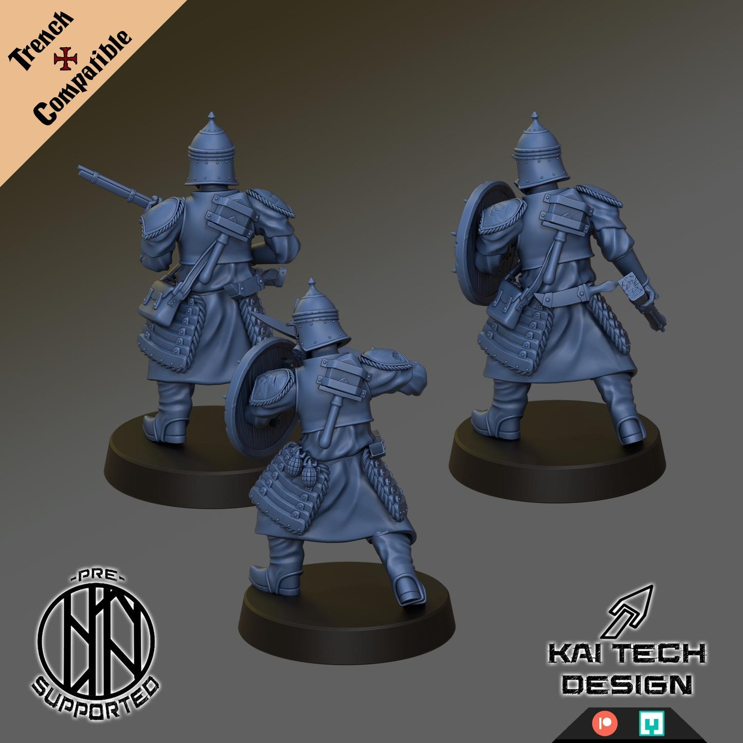 The Emirates warband - 3D printed miniature  - Wargaming - Trench Grimdark