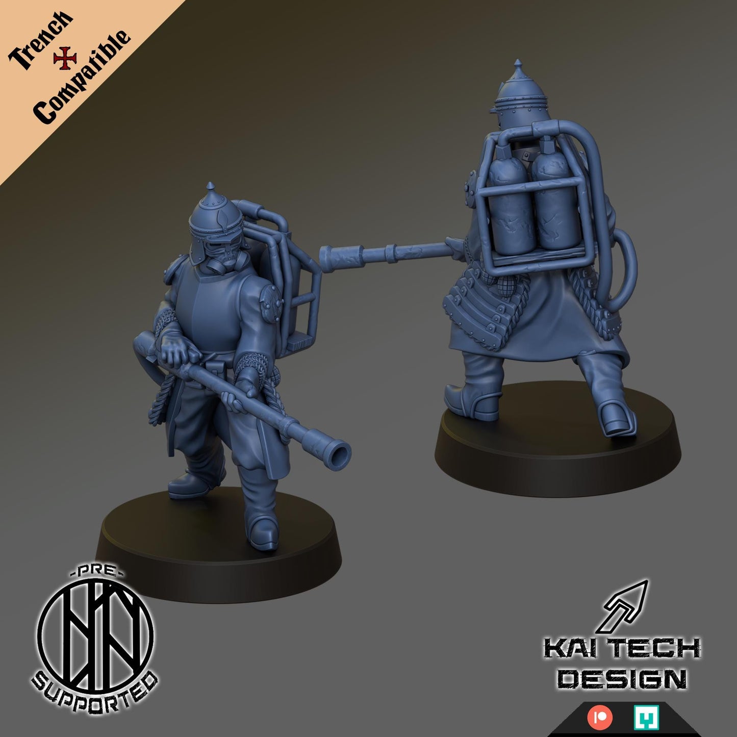 The Emirates warband - 3D printed miniature  - Wargaming - Trench Grimdark