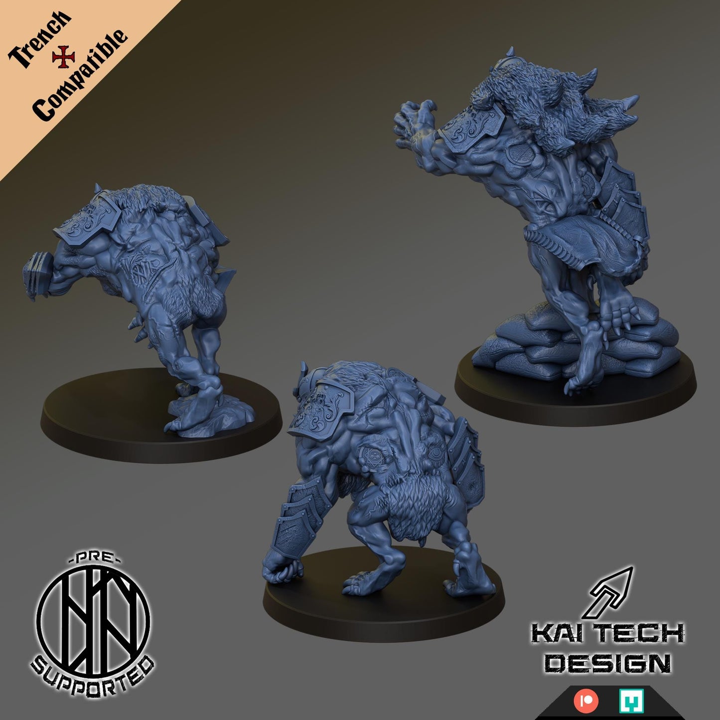 The Emirates warband - 3D printed miniature  - Wargaming - Trench Grimdark