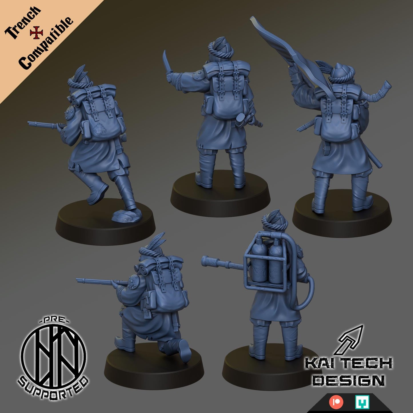 The Emirates warband - 3D printed miniature  - Wargaming - Trench Grimdark