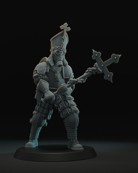 Papal Battle Cleric - 3D printed miniature  - Wargaming - Trench Grimdark