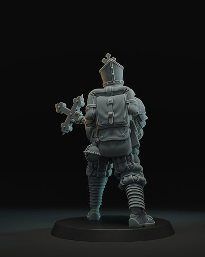 Papal Battle Cleric - 3D printed Grimdark Miniature