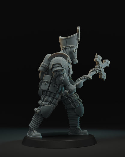 Papal Battle Cleric - 3D printed Grimdark Miniature