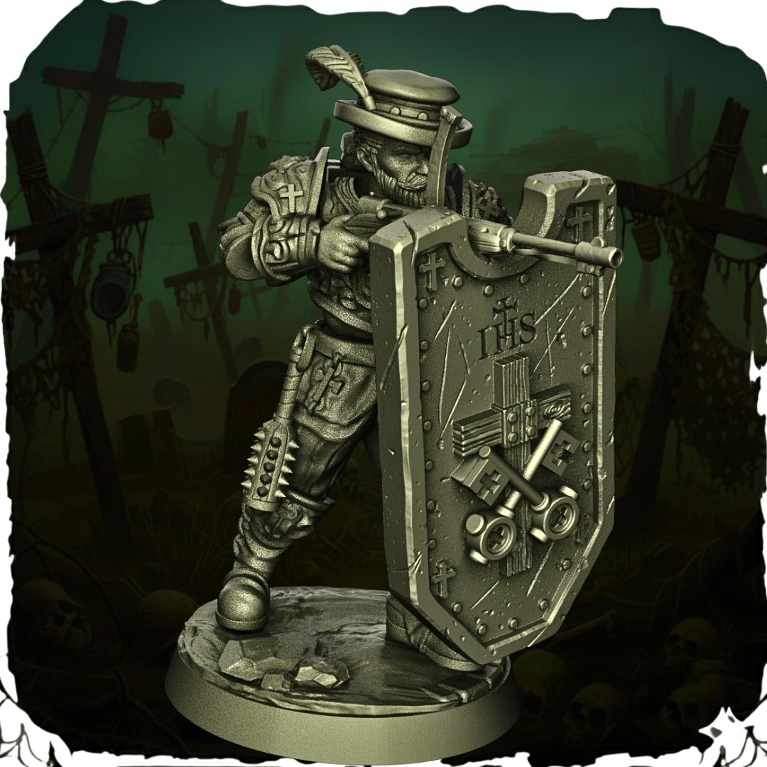 Papal Stormtroopers - 3D printed miniature  - Wargaming - Trench Grimdark