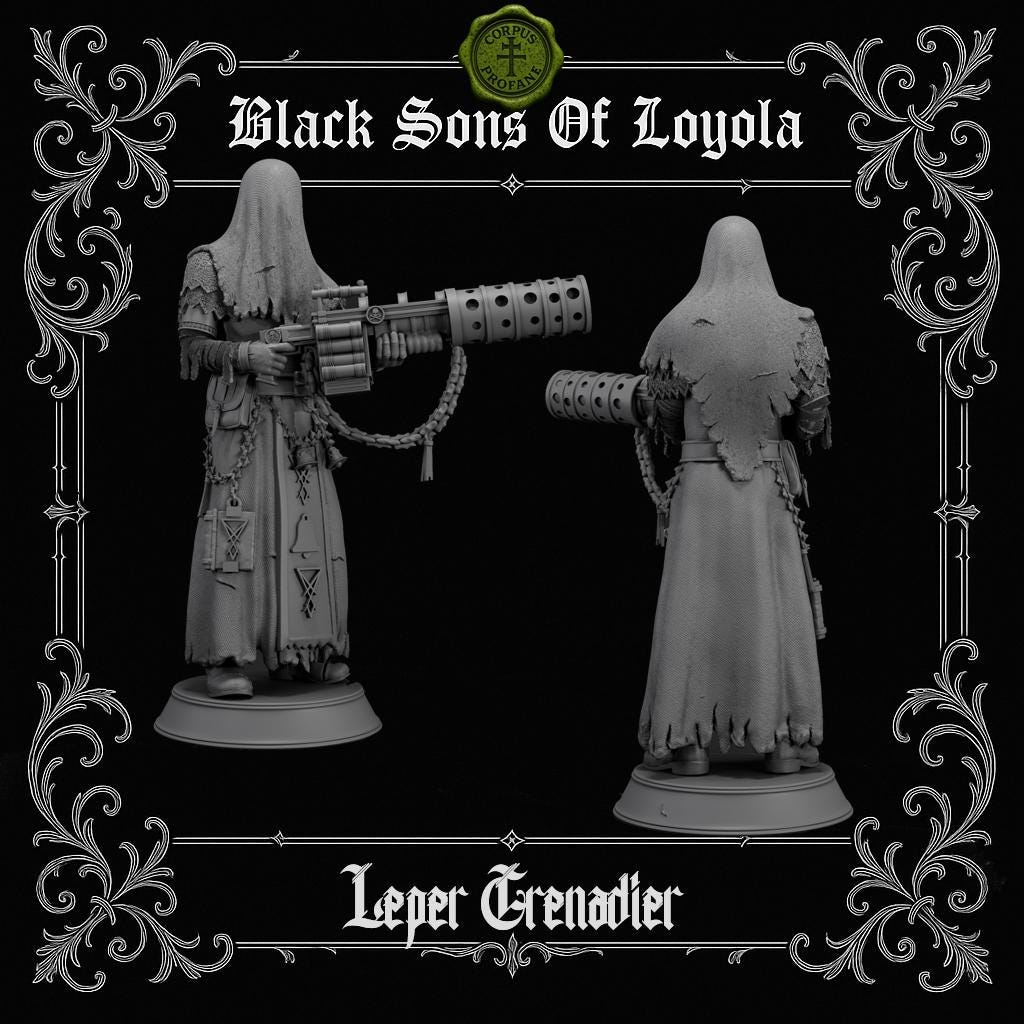 Leper Grenadier - 3D printed miniature  - Wargaming - Trench Grimdark