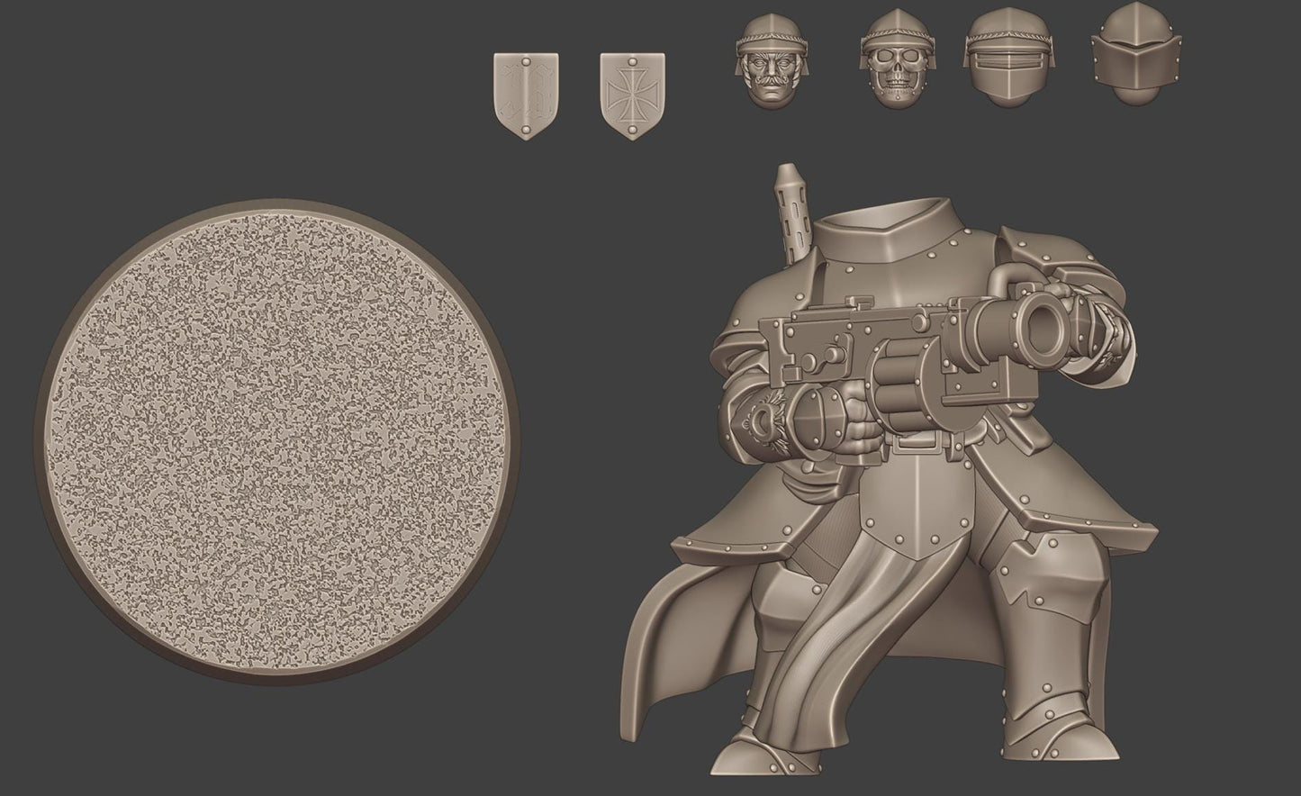 Heavy Mechanic Infantry - 3D printed Grimdark Miniature
