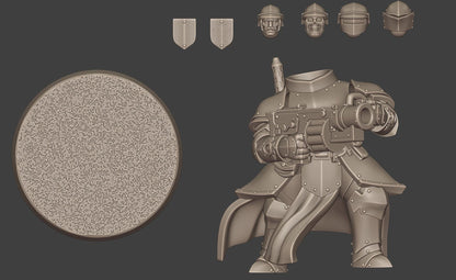 Heavy Mechanic Infantry - 3D printed Grimdark Miniature