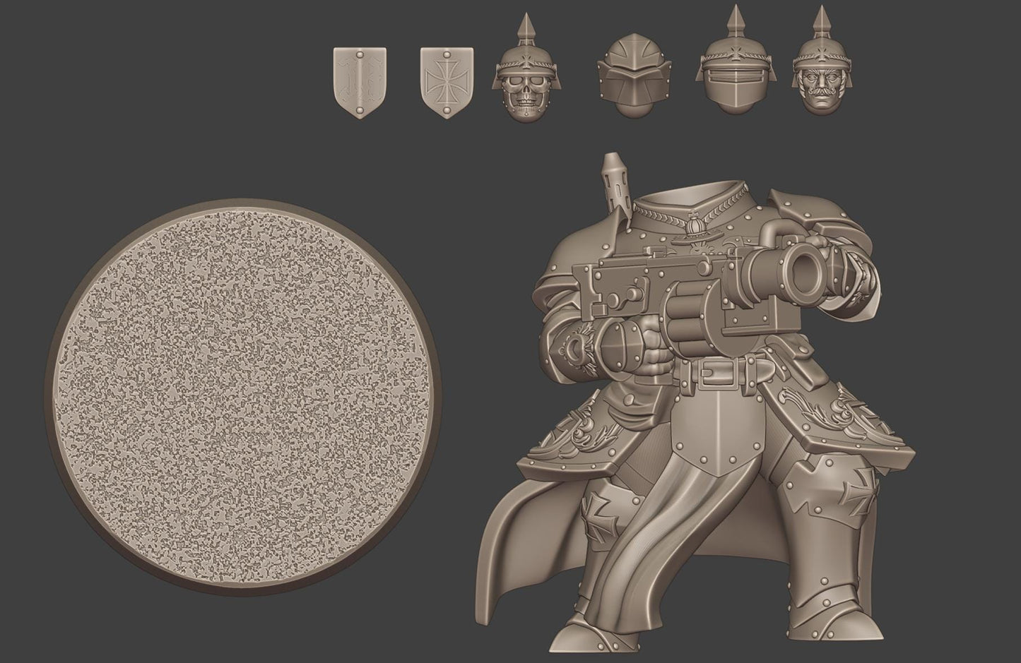 Heavy Mechanic Infantry - 3D printed Grimdark Miniature