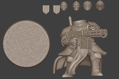 Heavy Mechanic Infantry - 3D printed Grimdark Miniature