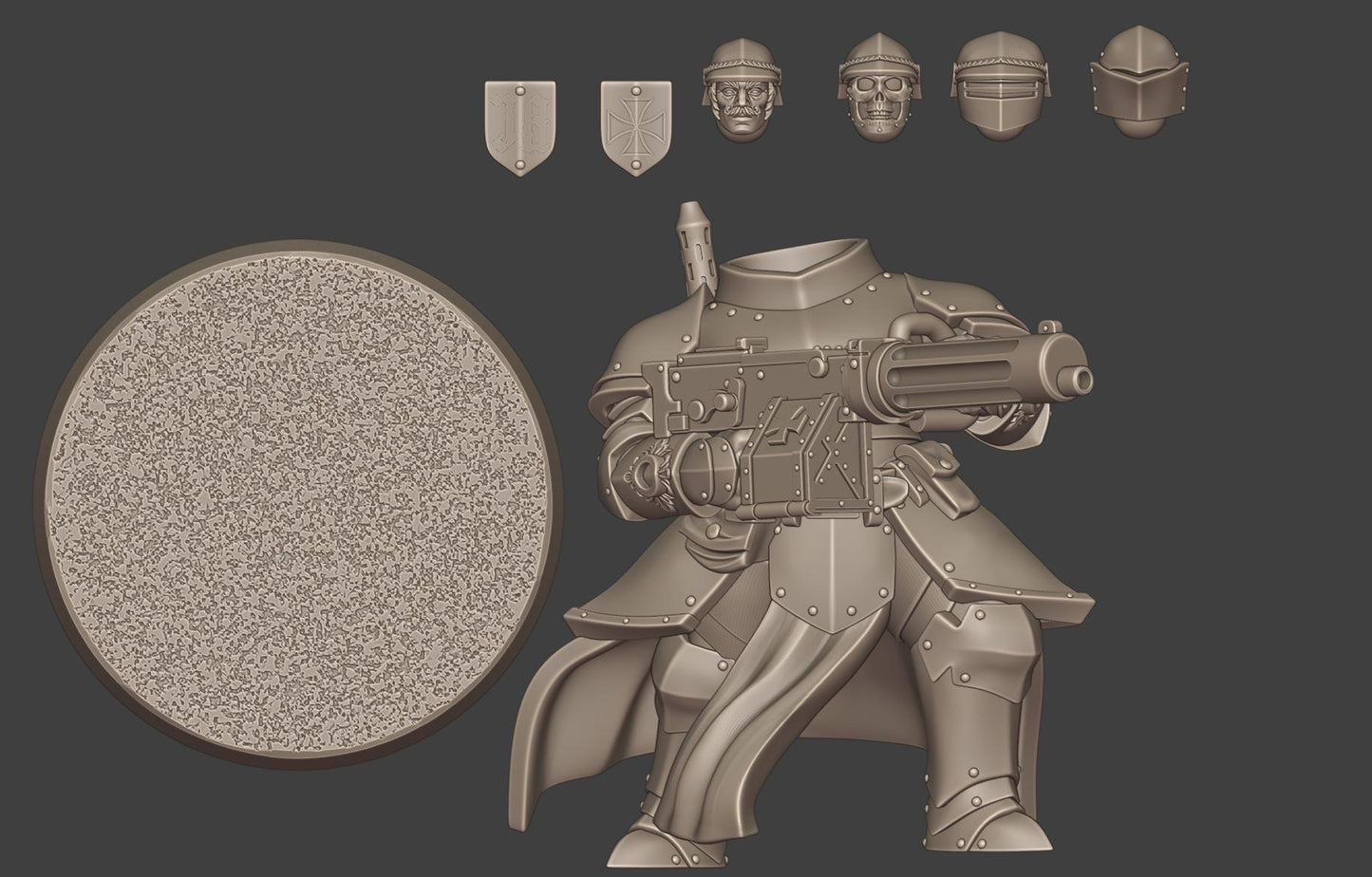 Heavy Mechanic Infantry - 3D printed Grimdark Miniature