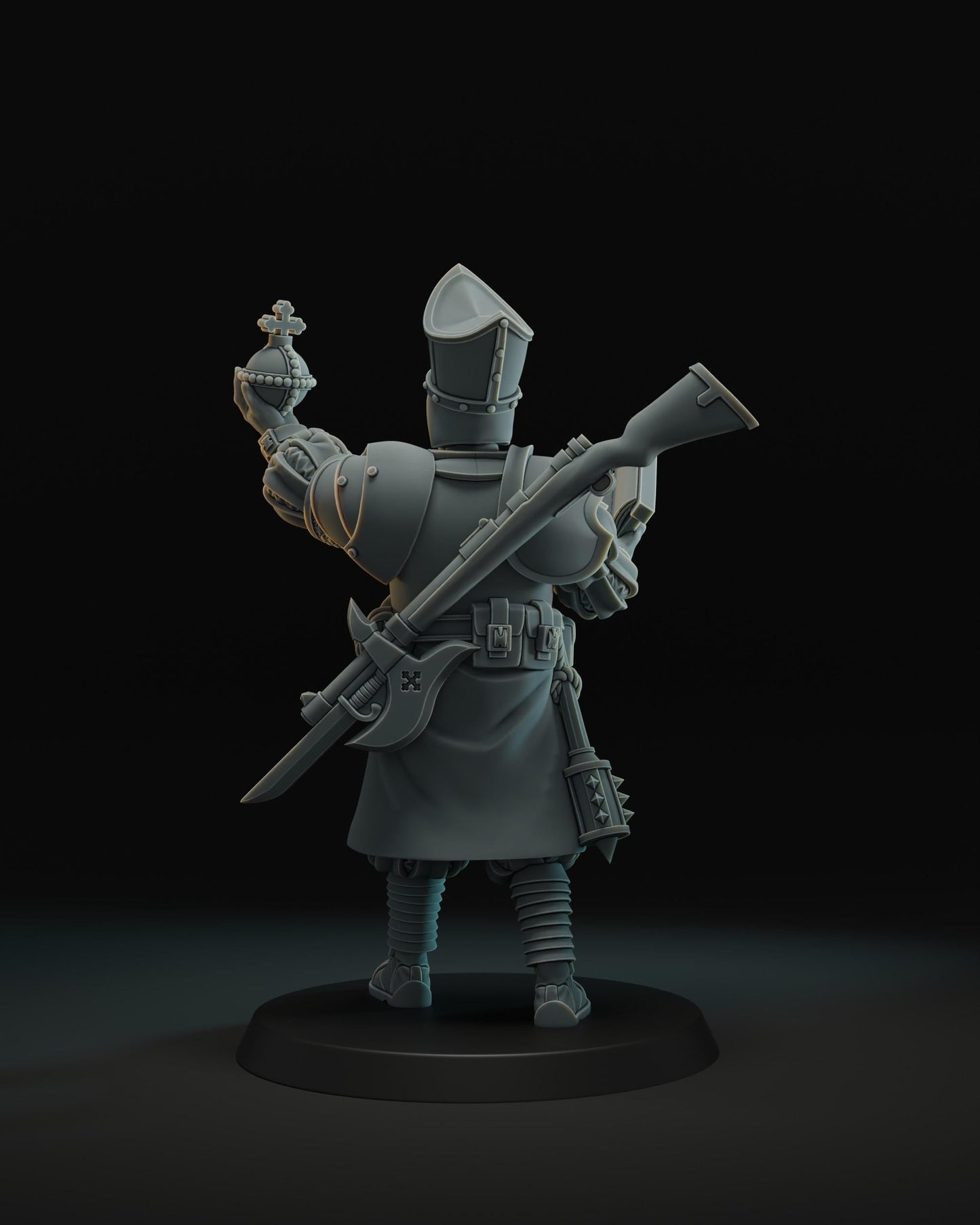 Papal Battle Cleric with Holy Grenade - 3D printed miniature  - Wargaming - Trench Grimdark