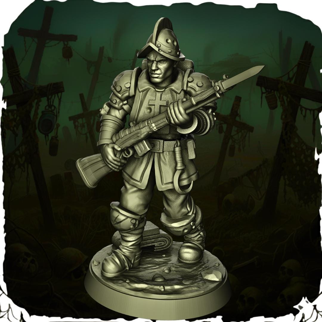 Papal Yeomen squad - 3D printed miniature  - Wargaming - Trench Grimdark