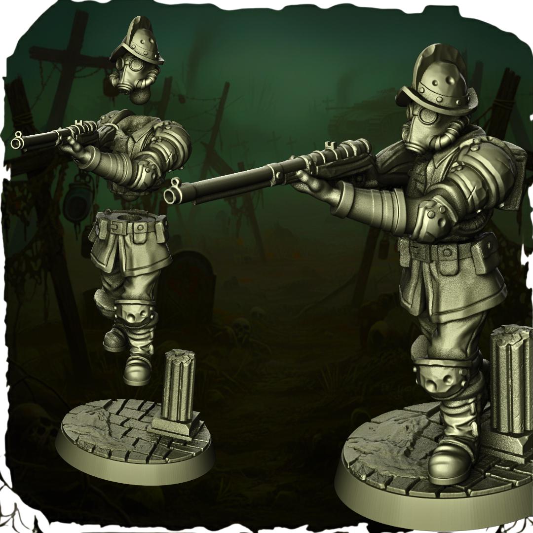 Papal Yeomen squad - 3D printed miniature  - Wargaming - Trench Grimdark