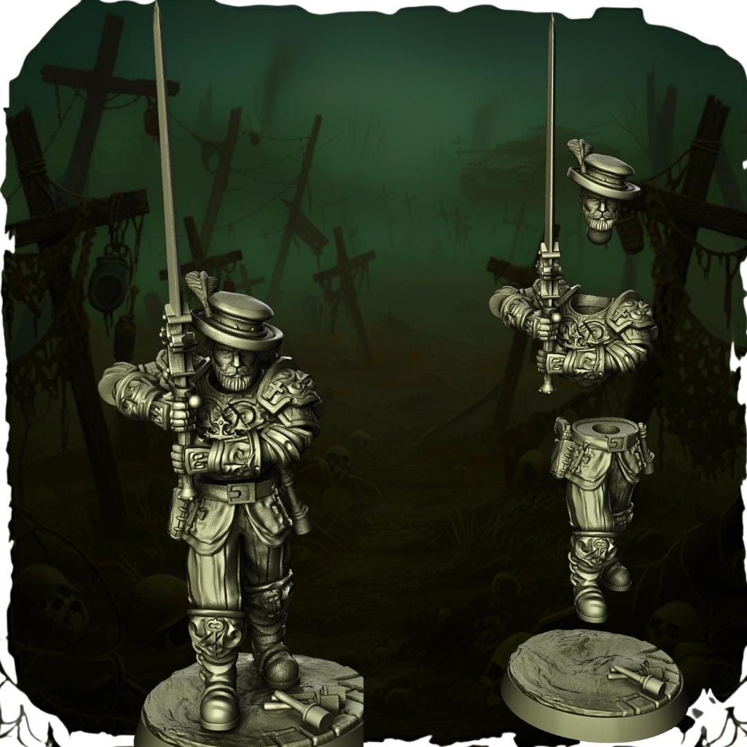 Papal Stormtroopers - 3D printed miniature  - Wargaming - Trench Grimdark