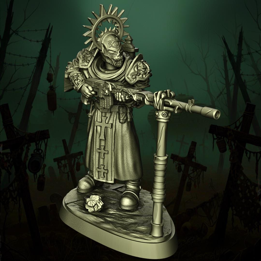 Papal Sniper - 3D printed miniature  - Wargaming - Trench Grimdark