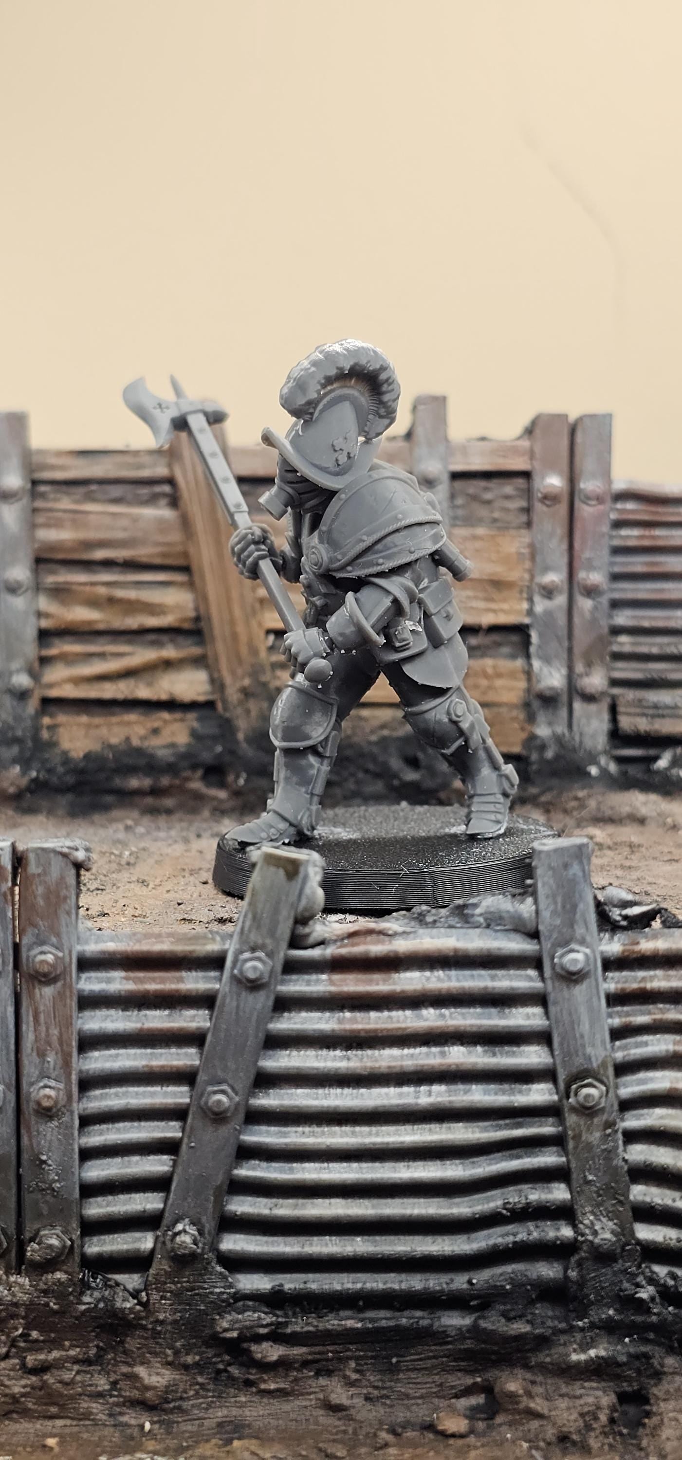 Heavy Infantry - 3D printed miniature  - Wargaming - Trench Grimdark