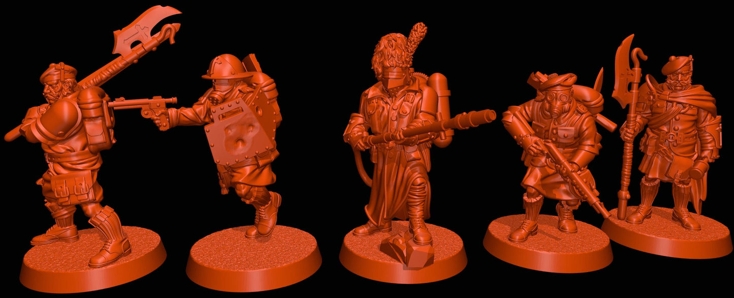 Highlanders warband - 15x Grimdark miniature - 3D printed Grimdark Miniature