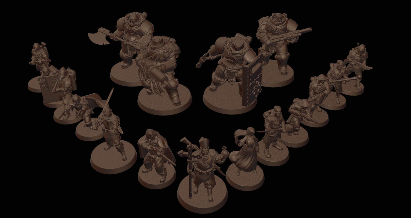 Trenchers - 3D Printed Miniature - Grimdark - Wargaming