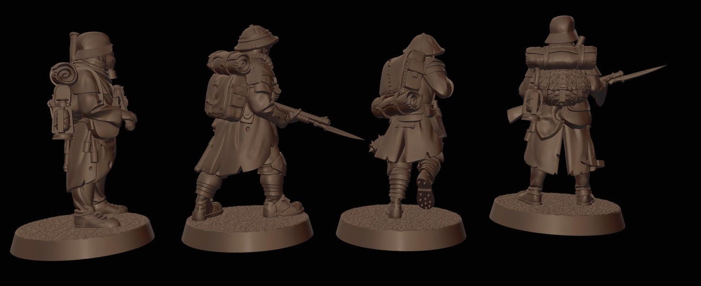 Trenchers - 3D Printed Miniature - Grimdark - Wargaming