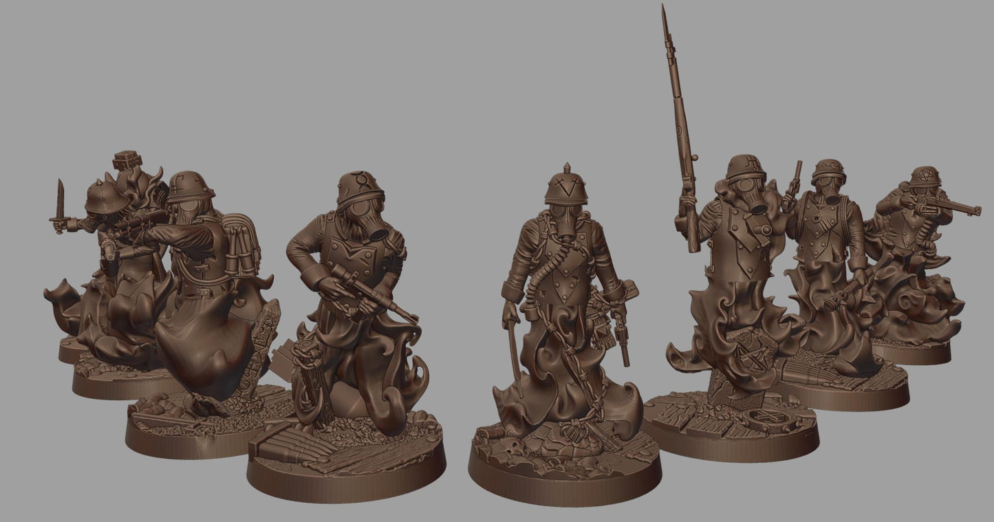 Ghosts of the Past Sins Warband - 3D printed Grimdark Miniature