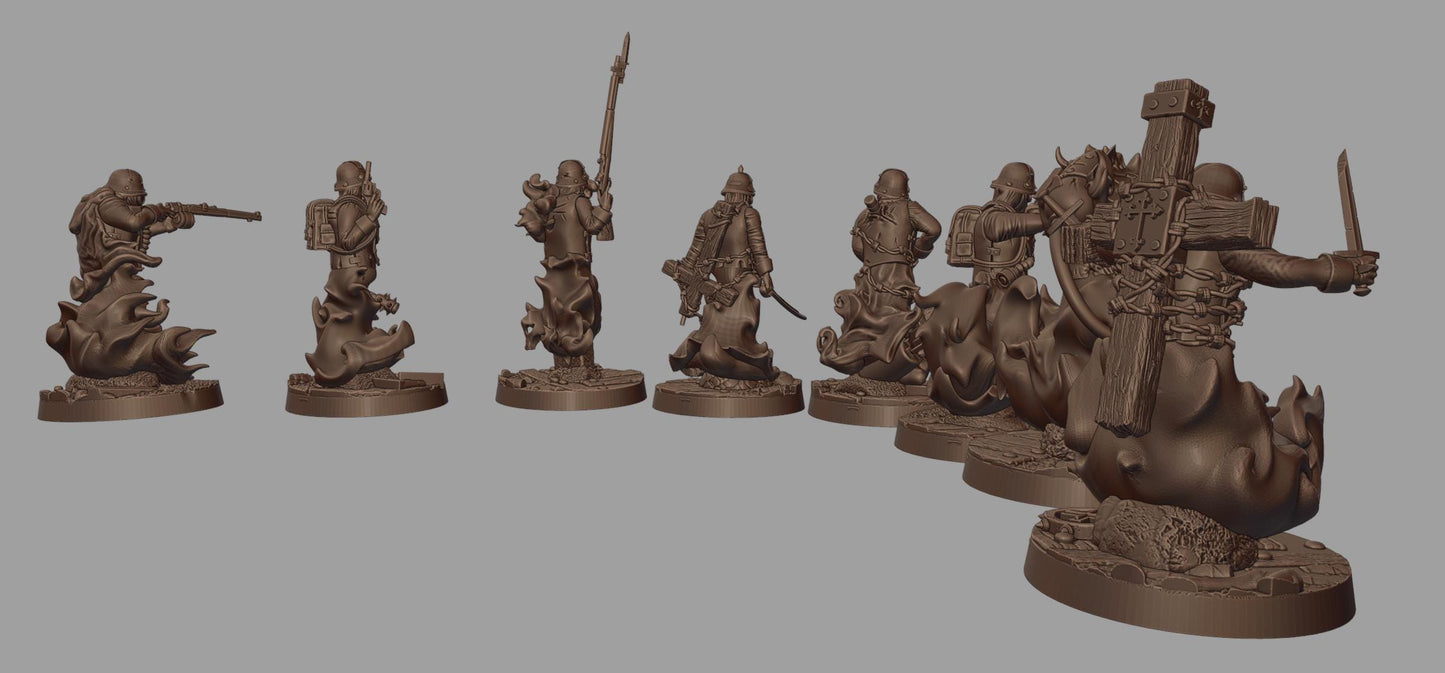 Ghosts of the Past Sins Warband - 3D printed Grimdark Miniature