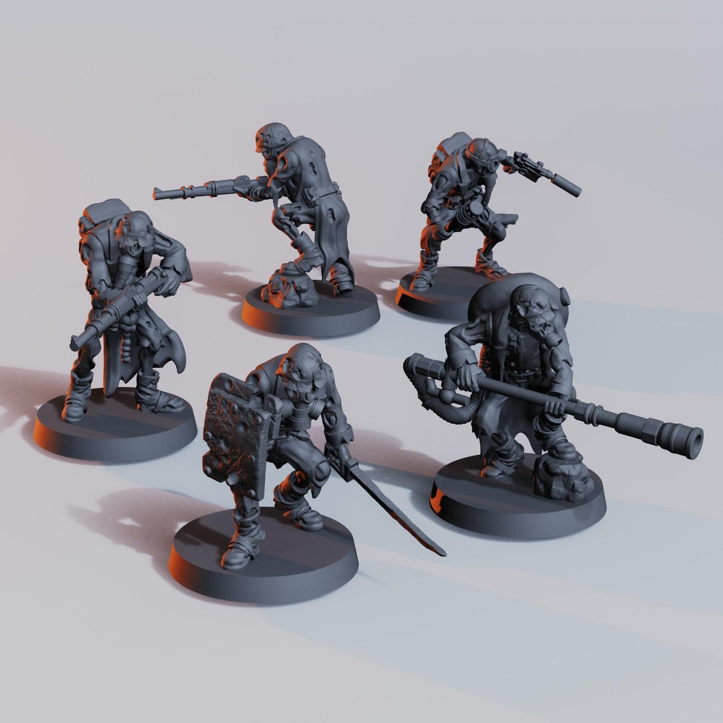 Trench Braindeads  - 3D printed miniature  - Wargaming - Trench Grimdark
