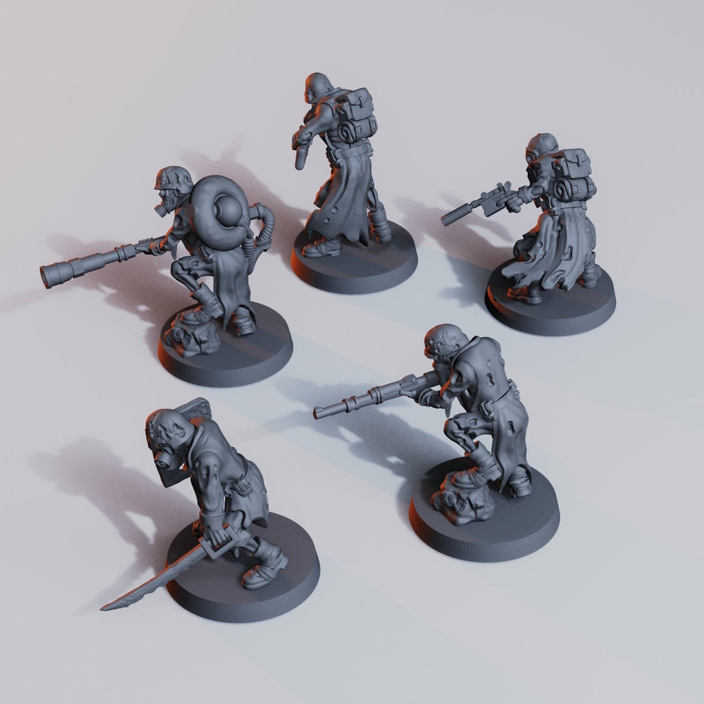 Trench Braindeads  - 3D printed miniature  - Wargaming - Trench Grimdark