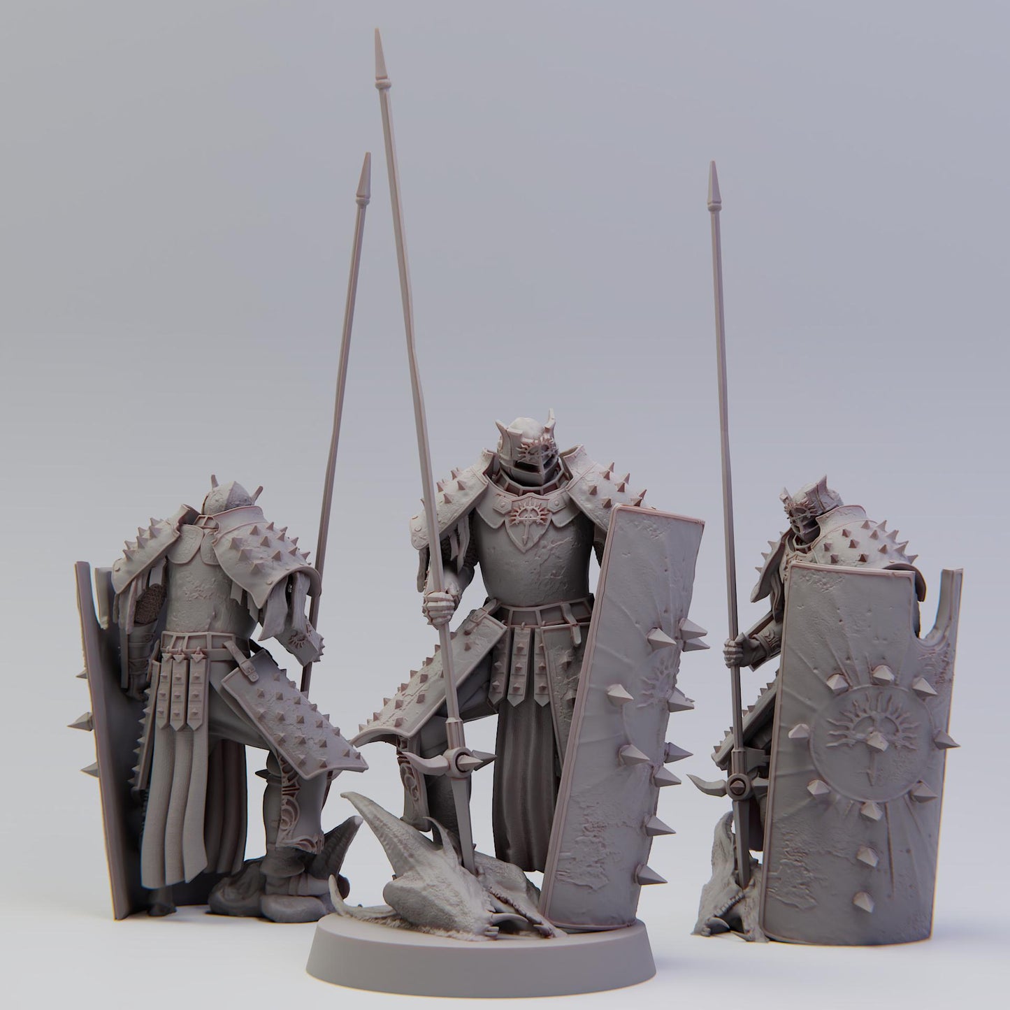 Knights of Ebon Cathedral - 3D printed miniature  - Wargaming - Trench Grimdark