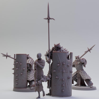 Knights of Ebon Cathedral - 3D printed miniature  - Wargaming - Trench Grimdark