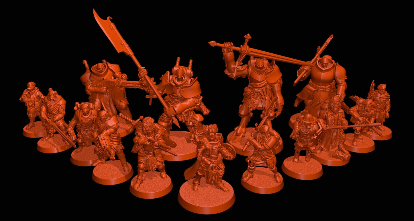Highlanders warband - 15x Grimdark miniature - 3D printed Grimdark Miniature