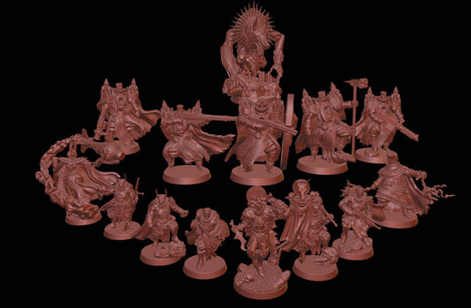 Trench Warfare Disciples of Gold  14pcs Resin Miniatures  Grimdark Army Set  32mm Wargaming - Tabletop