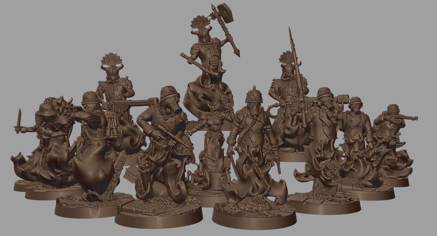 Ghosts of the Past Sins Warband - 3D printed Grimdark Miniature