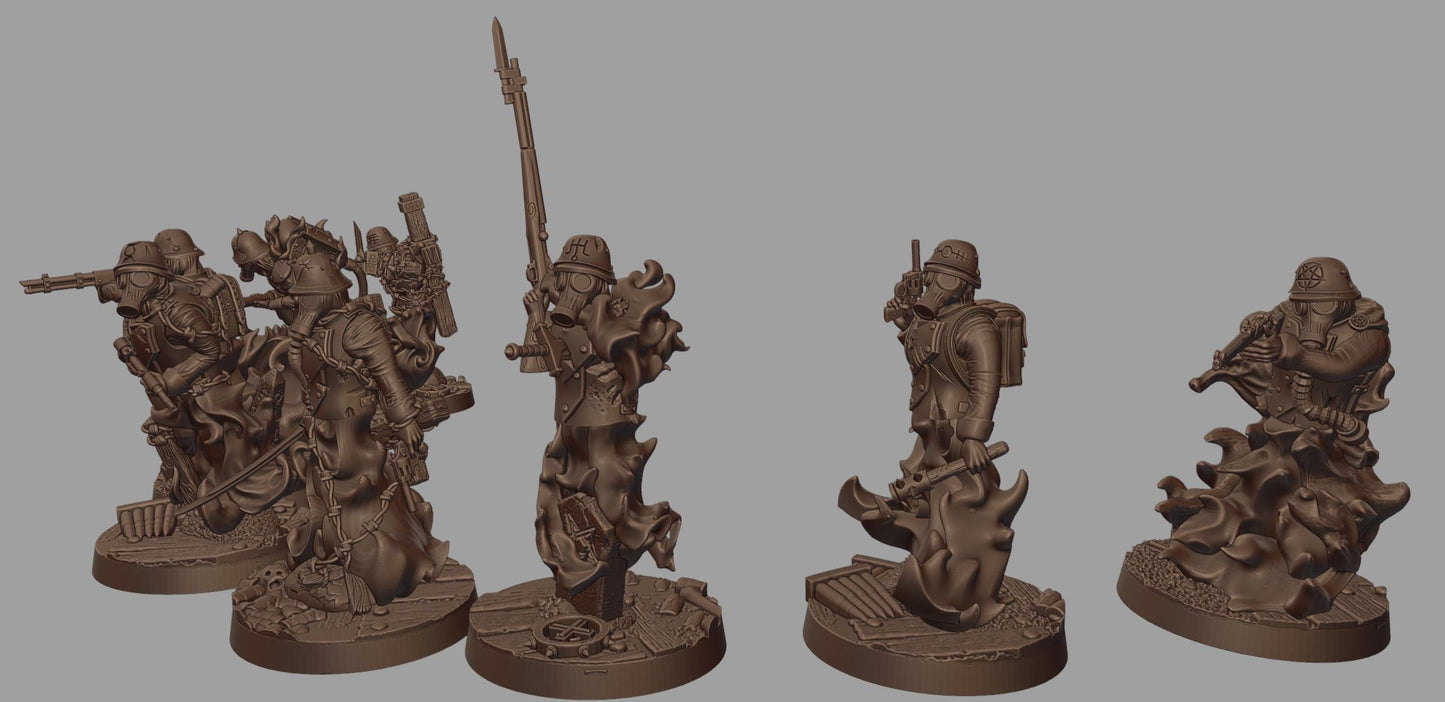 Ghosts of the Past Sins Warband - 3D printed Grimdark Miniature