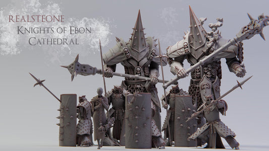 Knights of Ebon Cathedral - 3D printed miniature  - Wargaming - Trench Grimdark