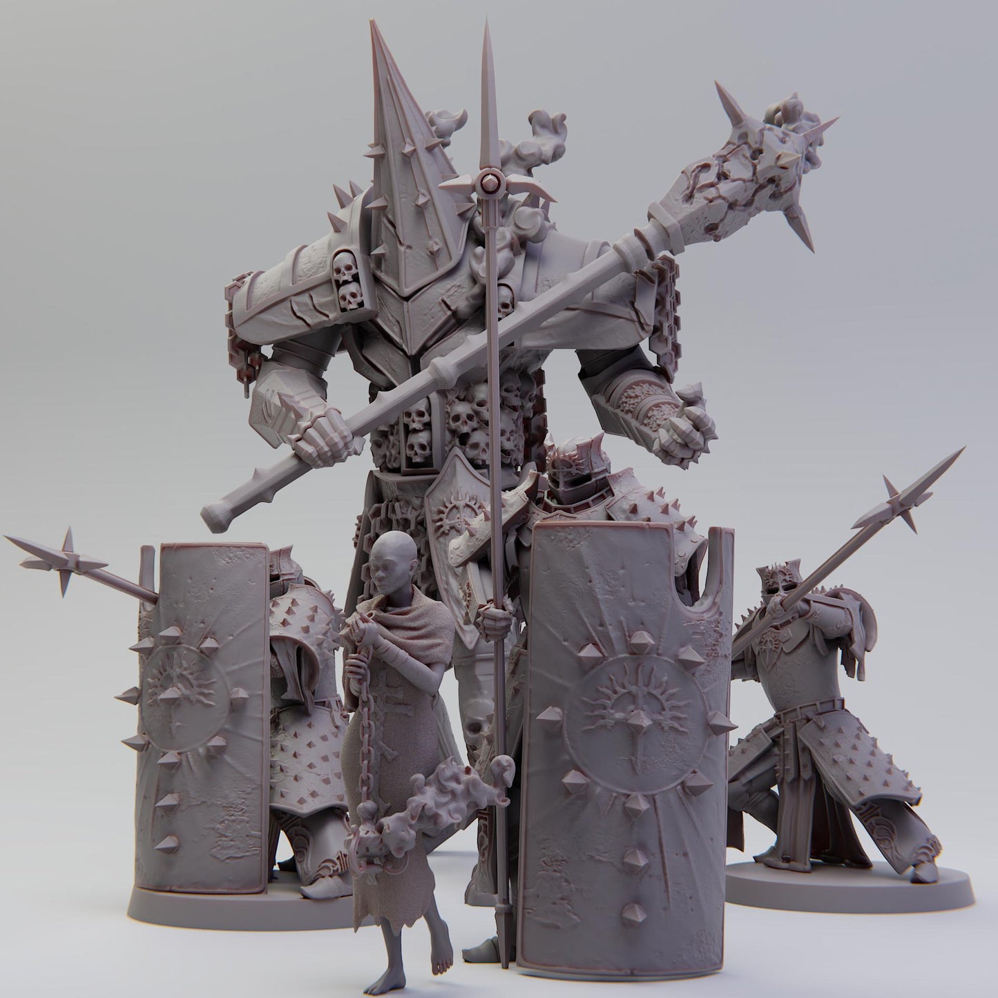 Knights of Ebon Cathedral - 3D printed miniature  - Wargaming - Trench Grimdark