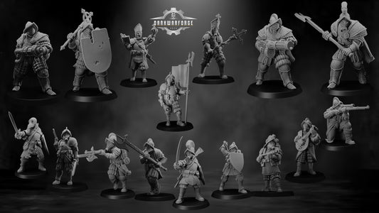 Trench Warfare Papal Warband the 2nd Platoon  15pcs Resin Miniatures  Grimdark Army Set  32mm Wargaming