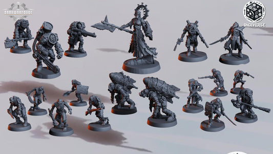 The Trench Braindead Warband by Diceverse - 17x Grimdark miniature - 3D printed models - Wargaming