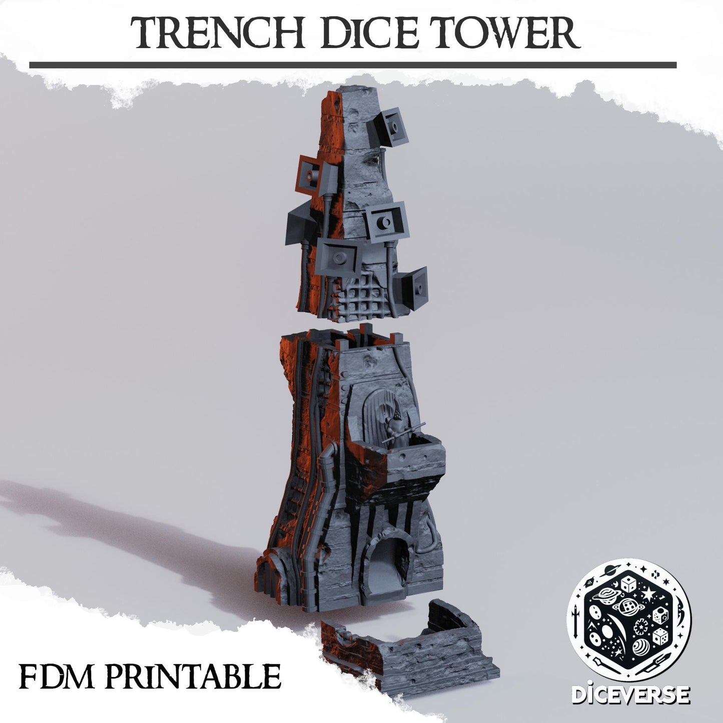 Trench Dice Tower Terrain by Diceverse