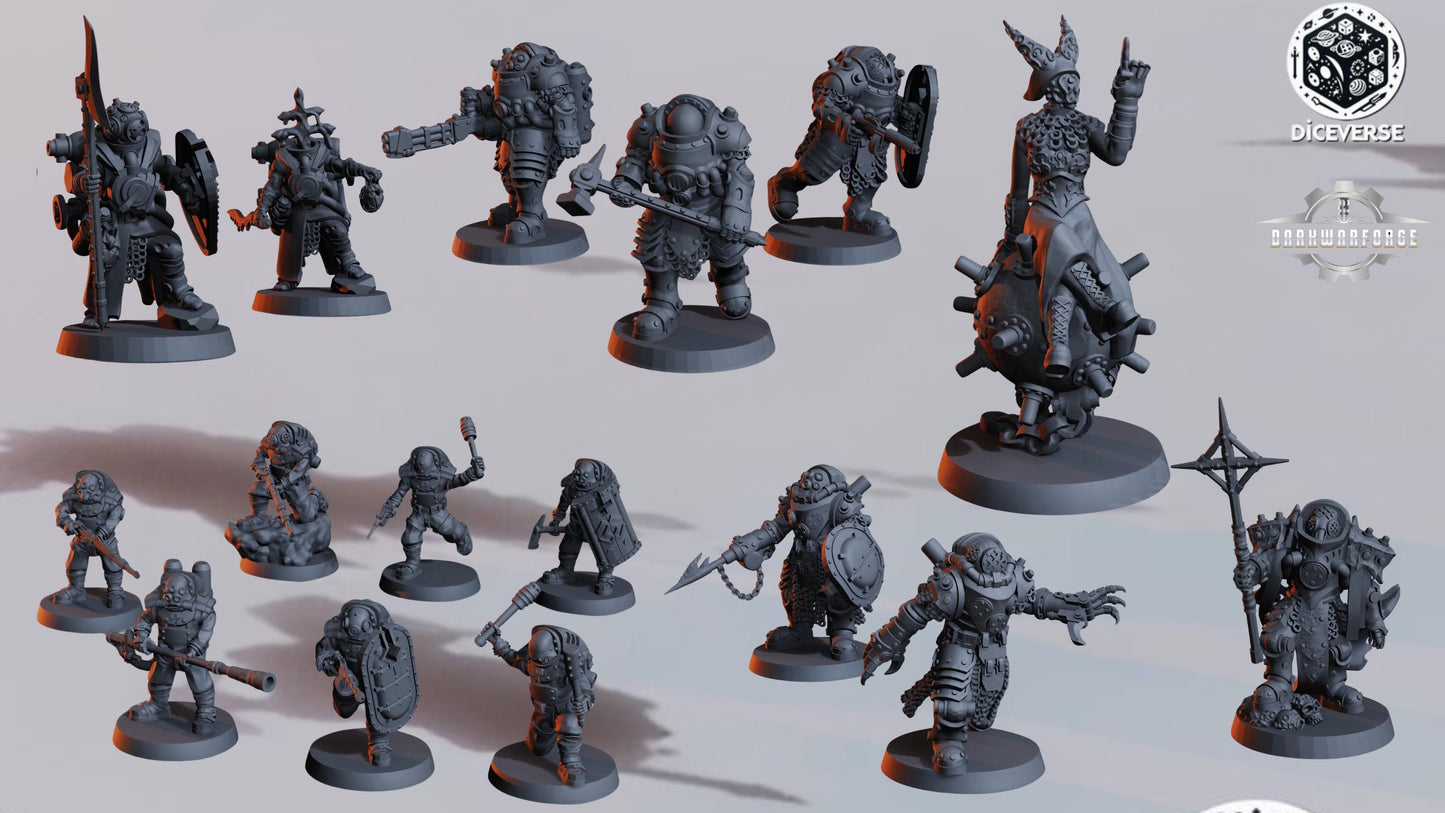 Naval Heretic Warband  16x Grimdark Miniatures | 32mm Resin Wargaming | Trench Warfare Tabletop Proxy Set