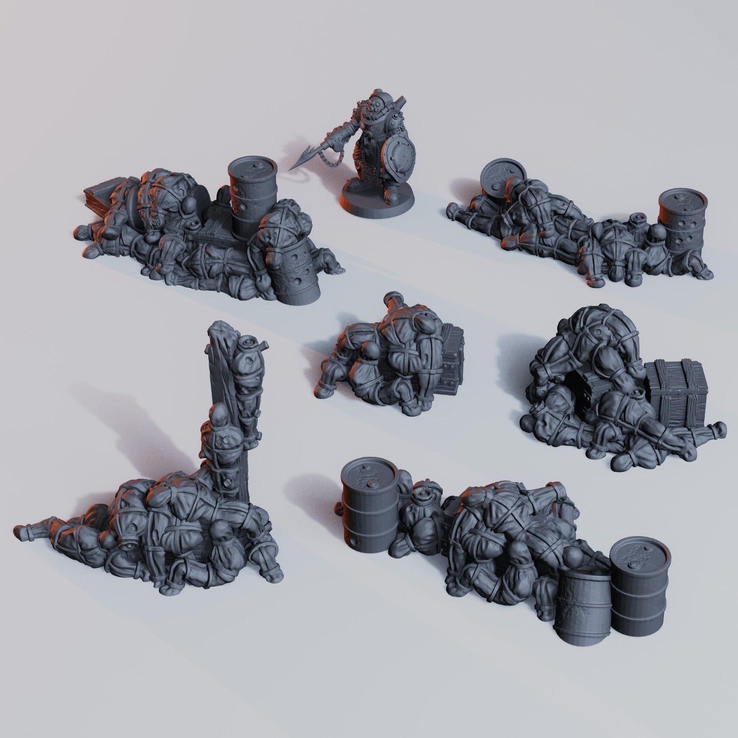 Trench Warfare Corpses Terrain 32mm  -  Grimdark Trench Scenery  Tabletop Wargaming Centerpiece