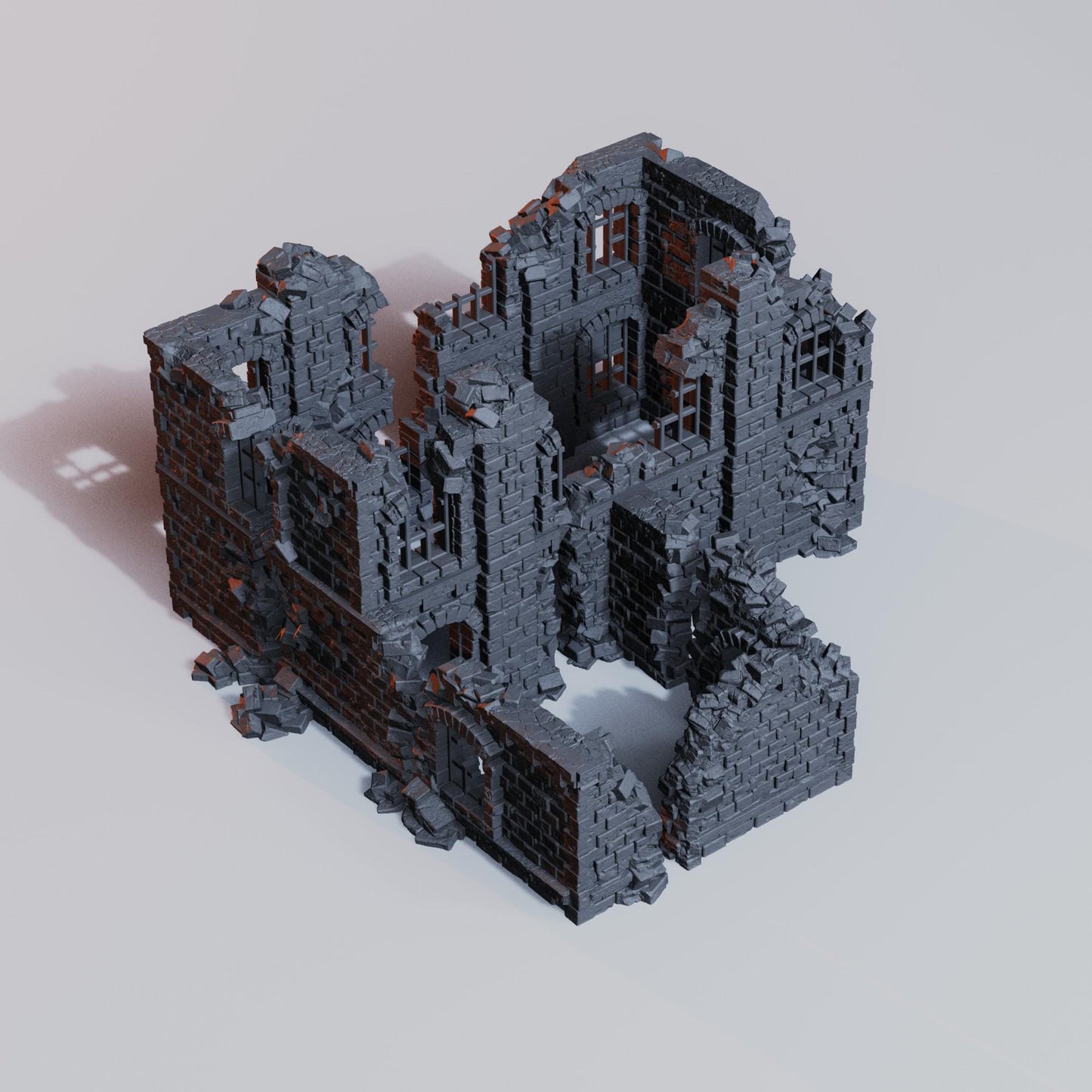 Grimdark Ruined City Factory Terrain  28mm 32mm Wargaming Scenery  Industrial Trench Terrain  Tabletop Diorama