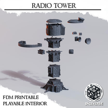 Radio tower - Playable interior terrain - Grimdark Trench Scenery  Tabletop Wargaming Centerpiece