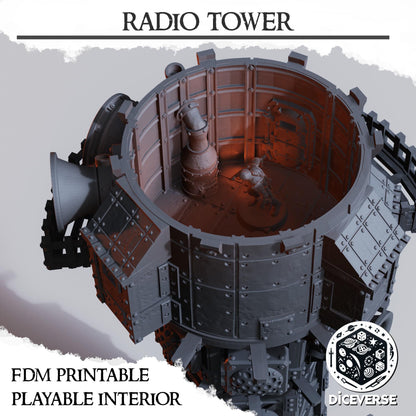 Radio tower - Playable interior terrain - Grimdark Trench Scenery  Tabletop Wargaming Centerpiece