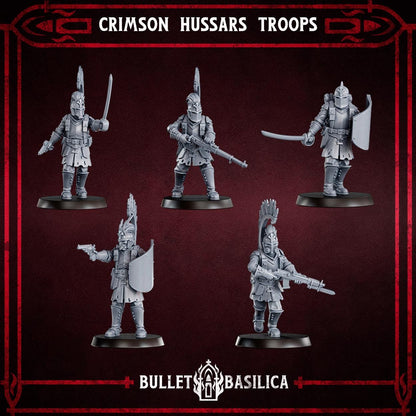 Crimson Hussars - Troopers - 3D printed Grimdark Miniature