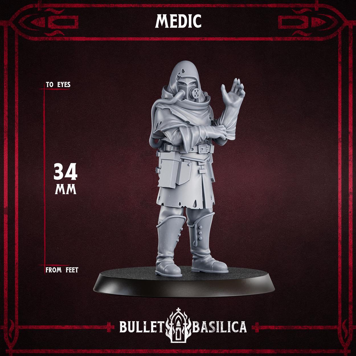 Crimson Hussars - Medic - compatible with Trench Crusade - Grimdark Miniatures - 32mm Wargaming - Tabletop Miniature