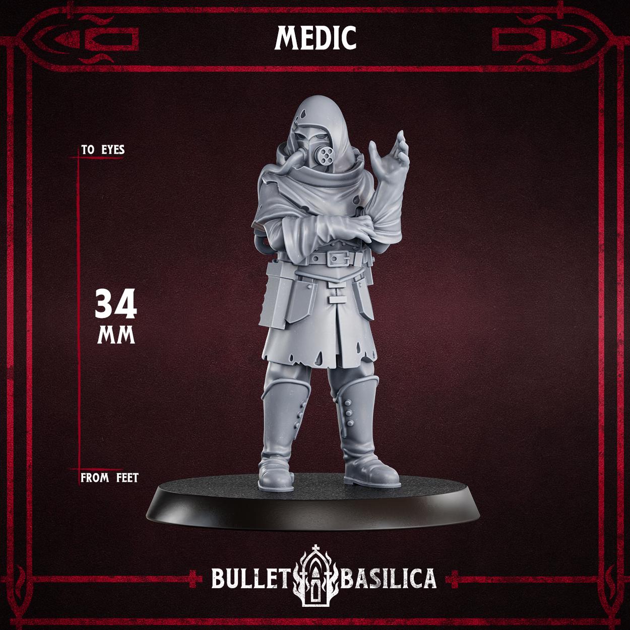 Crimson Hussars - Medic - compatible with Trench Crusade - Grimdark Miniatures - 32mm Wargaming - Tabletop Miniature